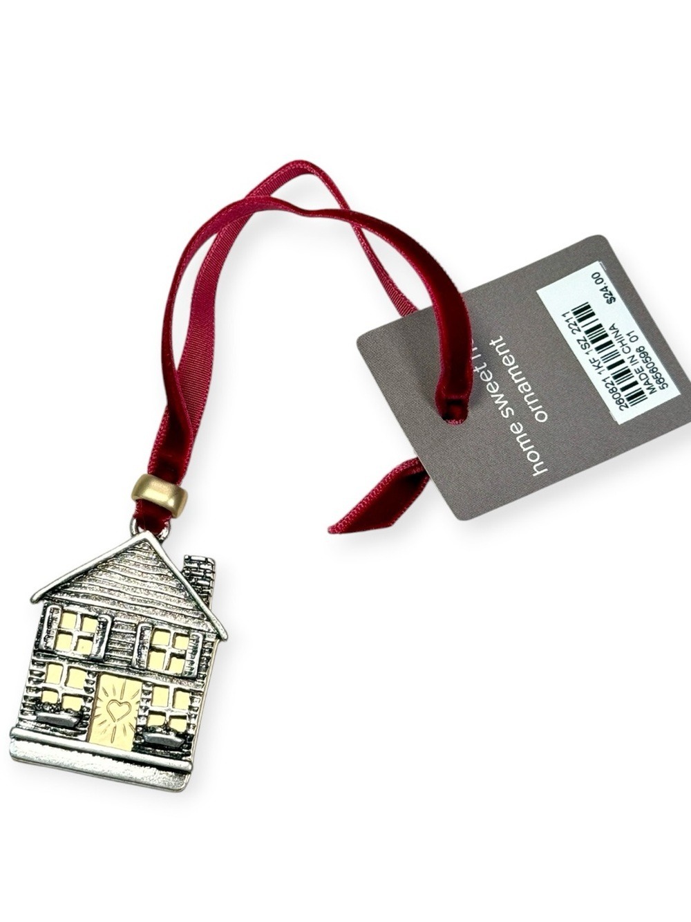 J.Jill Home Sweet Home Ornament Velvet Ribbon NWT
